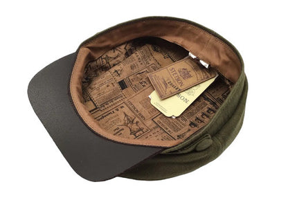 STETSON Mütze RIDERS PEABODY oliv/grün army cap Vintage Elbsegler Lederschirm