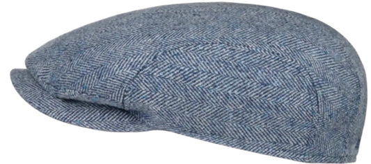 STETSON Mütze DRIVER CAP Seide blau herringbone Sommer UPF40+