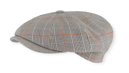 FLÈCHET Mütze MF Bakerboy beige Tartan "Prince of Wales Check"  kariert