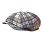 Wigèns Mütze NEWSBOY CLASSIC blau/grau kariert mit ALPAKA